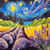 Starry Night Lavender Field