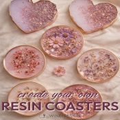 Resin Poured Coasters Set of 4