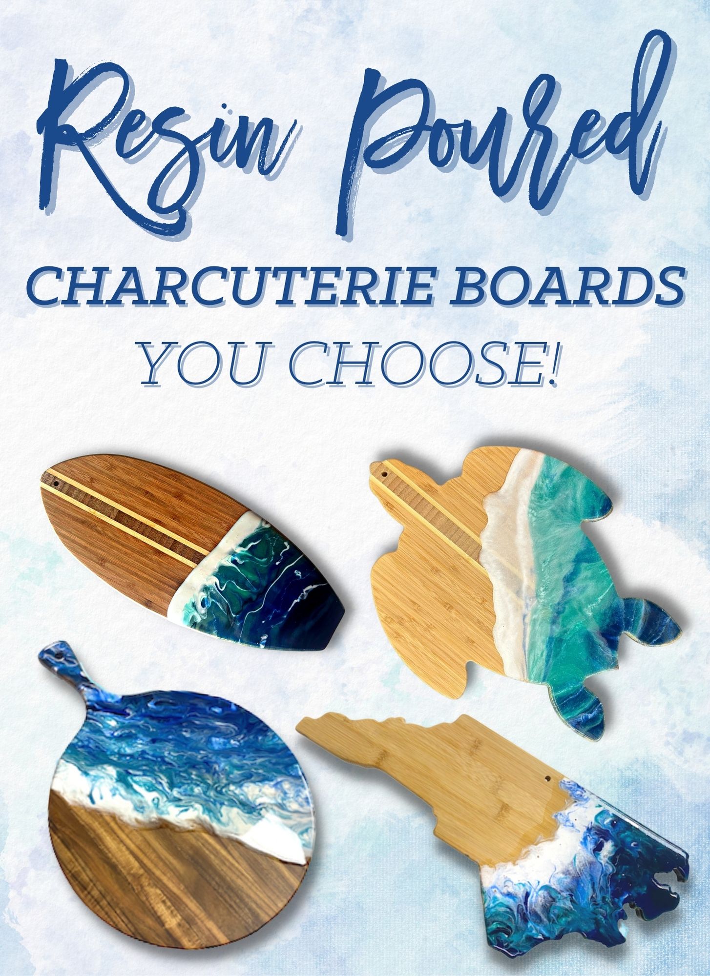 You Choose: Resin Pour Charcuterie Board
