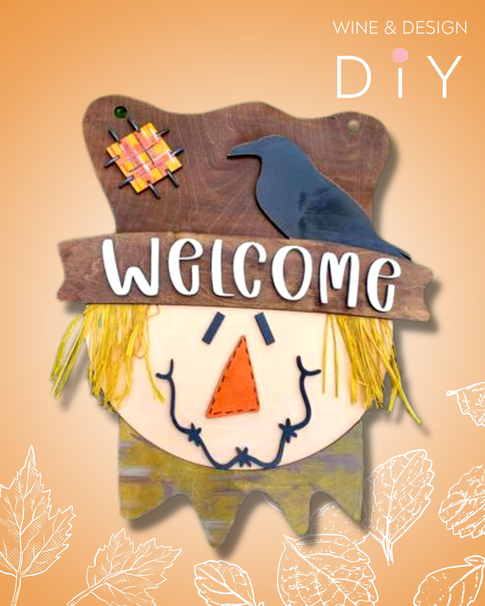 DIY Welcome Scarecrow Door Hanger