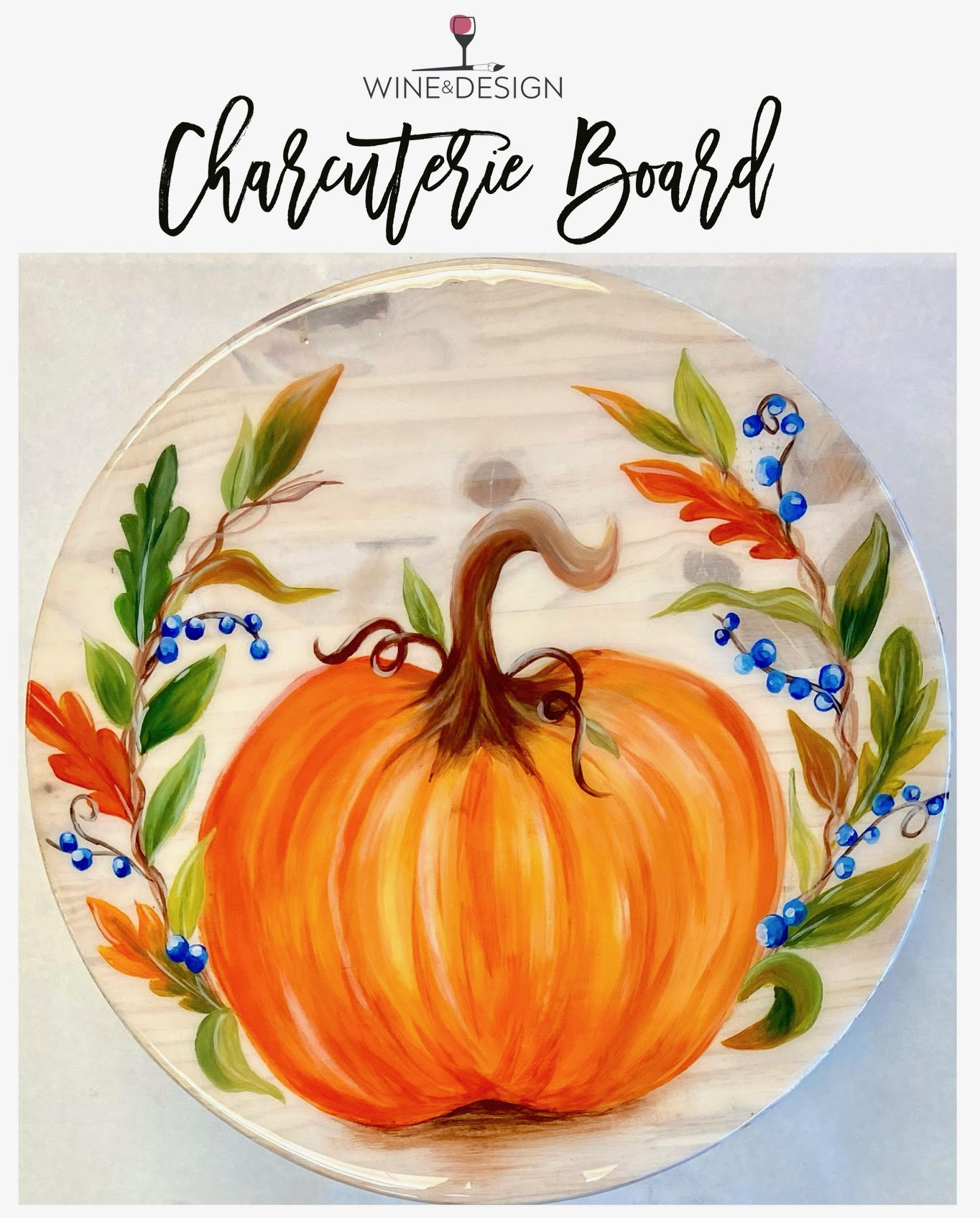 Pumpkin Season Charcuterie Board with Resin Finish