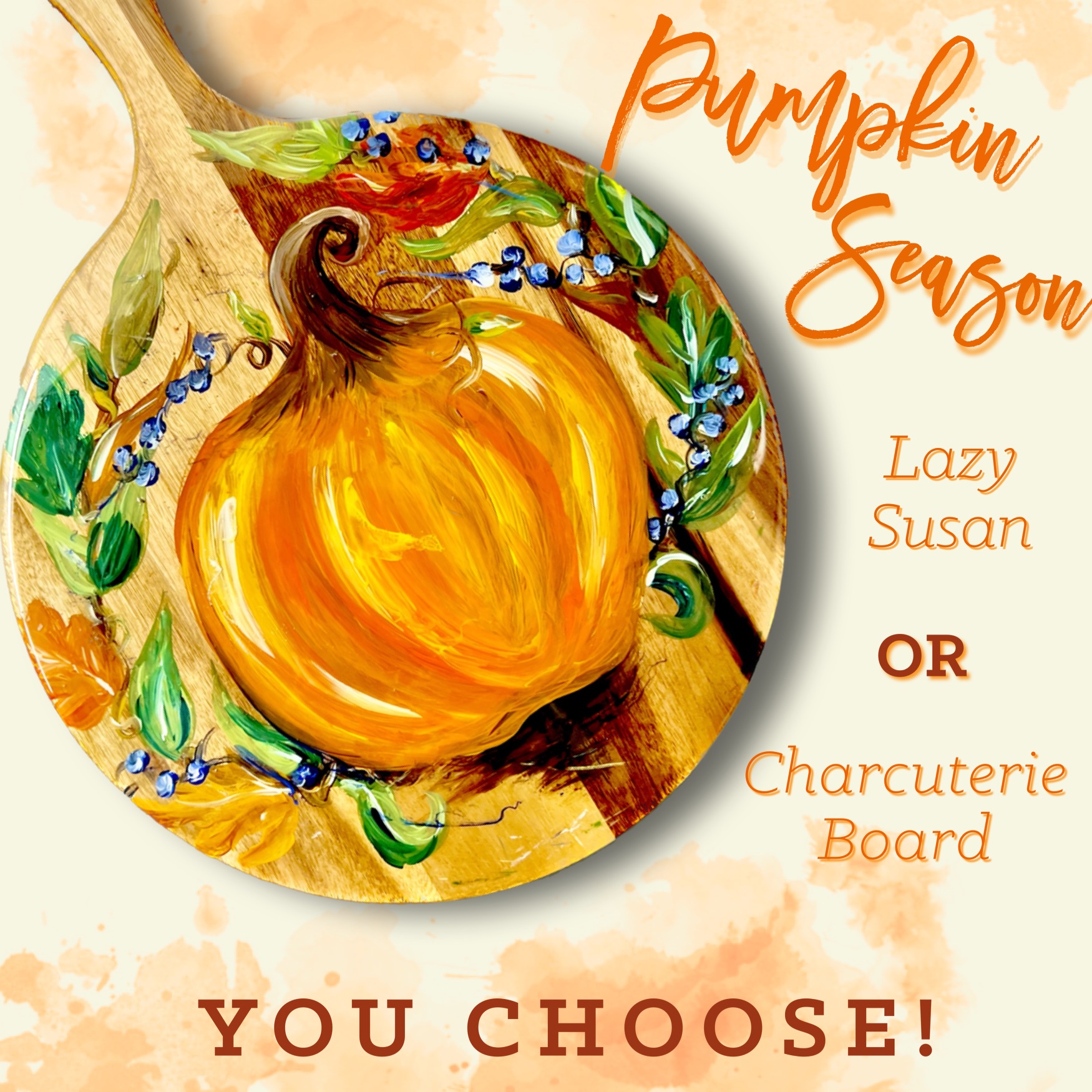 You Choose! Charcuterie Board  or Lazy Susan with Resin Seal