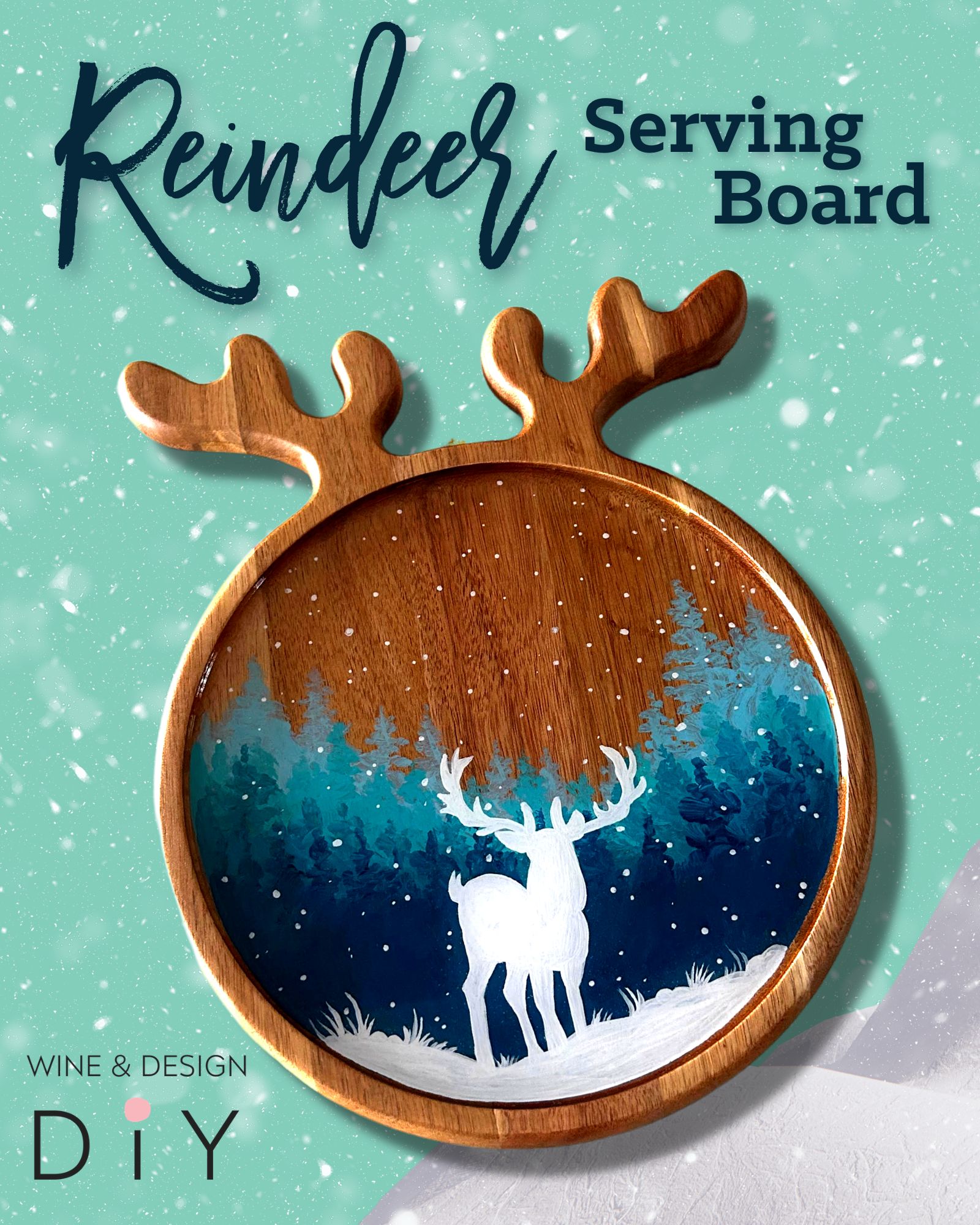 Small reindeer board with resin finish