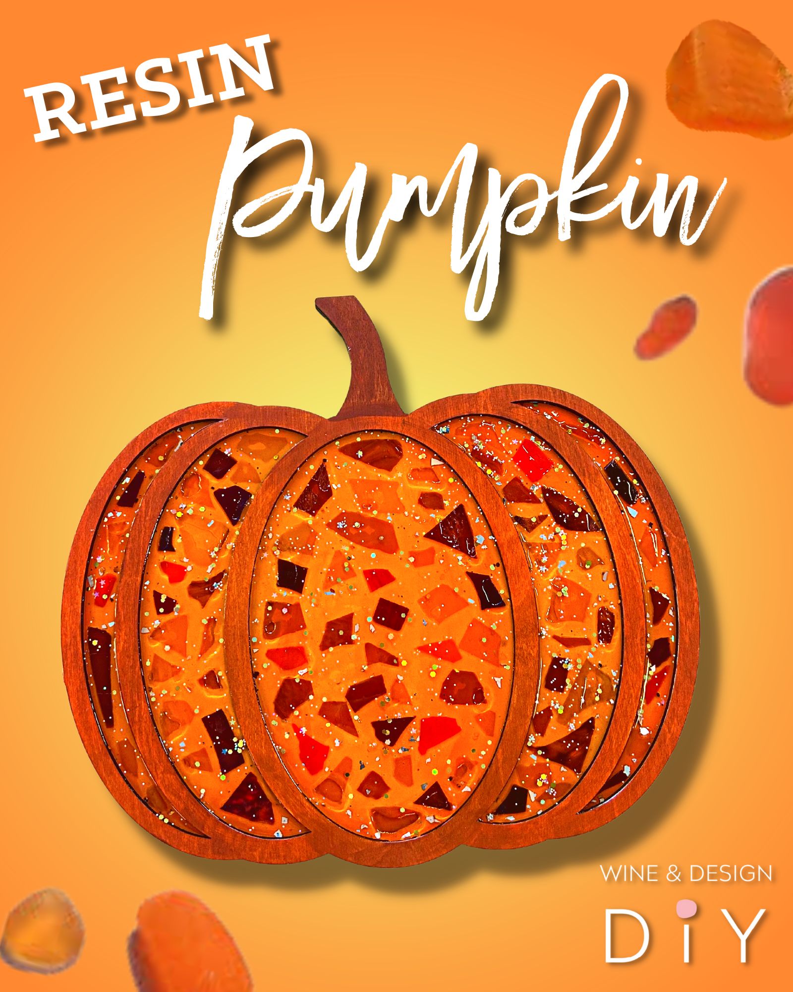 Large Resin Sea Glass Pumpkin Choose Your Colors