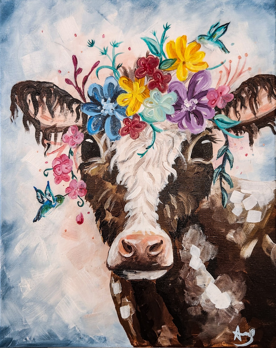 Honey the Highland - a step by step canvas painting experience!