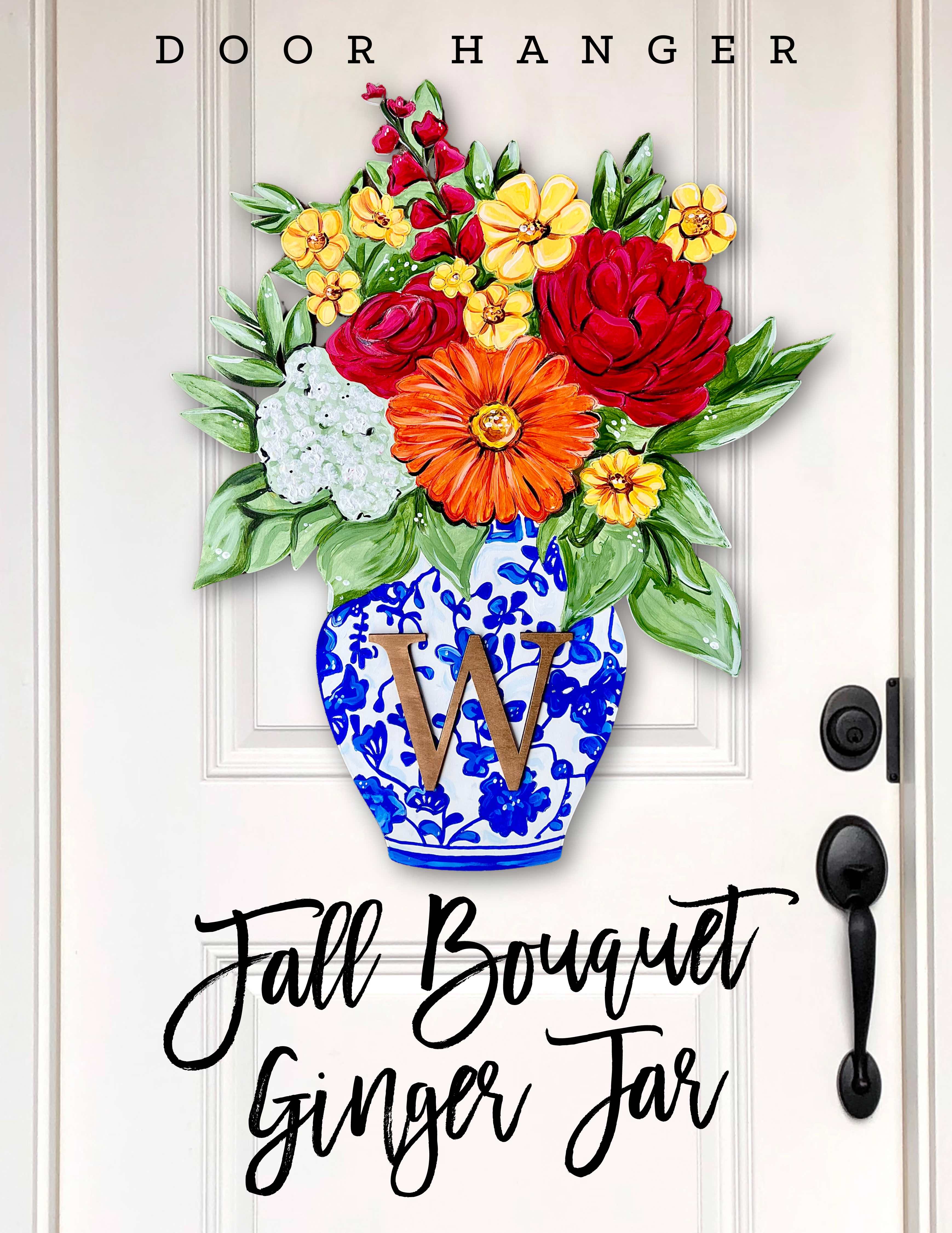 Fall Bouquet Ginger Jar Door Hanger