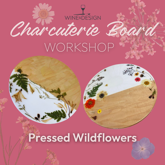 Dried Wildflower Charcuterie Board with a Resin Finish Workshop 