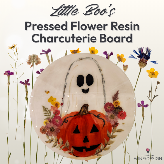 Little Boos Pressed Flower Resin Charcuterie Board