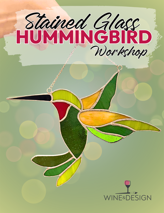 Stained Glass Hummingbird Sun Catcher