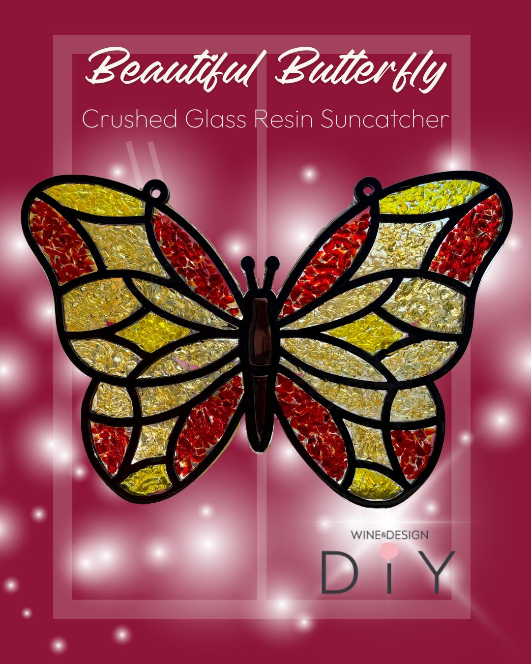 Butterfly Crushed Glass Resin Suncatcher Workshop