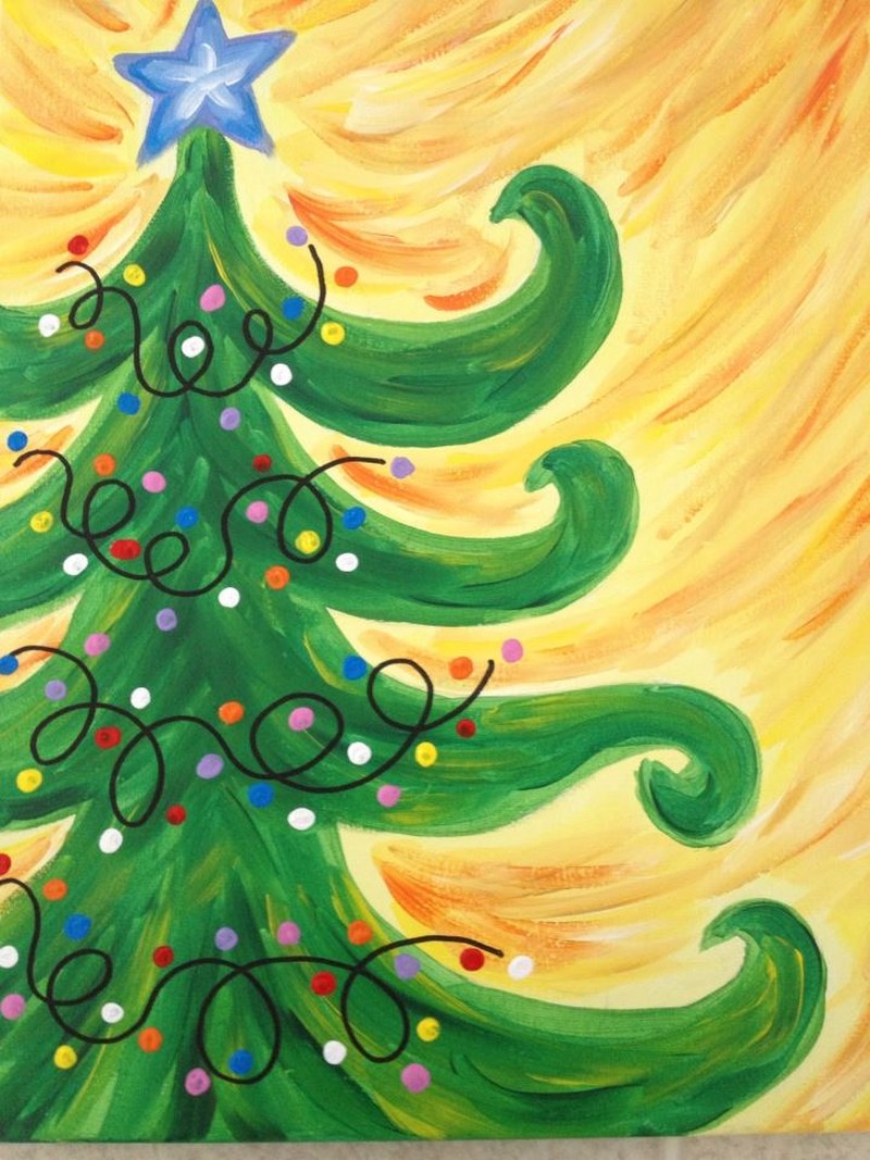 VIRTUAL PAINT EVENT!  Whimsical Christmas Tree